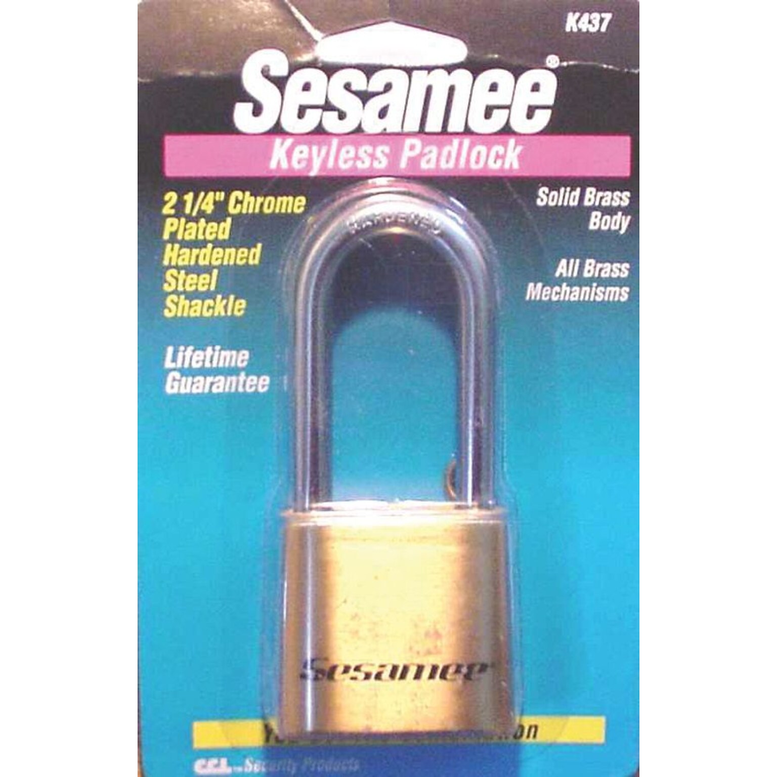 Sesamee® K0437 Keyless Padlock, Brass