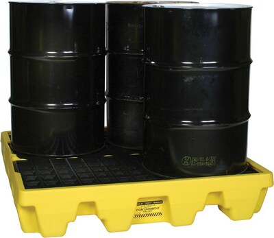 DBS Eagle Mfg 8(H) x 51 1/2(W) x 51 1/2(D) Low Profile Spill Containment Pallet, 66 gal