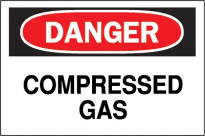 Brady® Compressed Gas Chemical & Hazardous Materials Sign, 7(L) x 10(W)