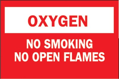 Brady® No Smoking no open flames Chemical & Hazardous Materials Sign, 7(L) x 10(W)