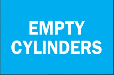 Brady® Empty Cylinder Chemical & Hazardous Materials Sign, 7(L) x 10(W)