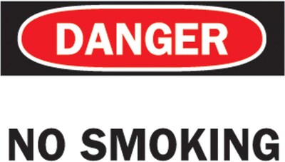 Brady® No Smoking Sign; 7(L) x 10(W)