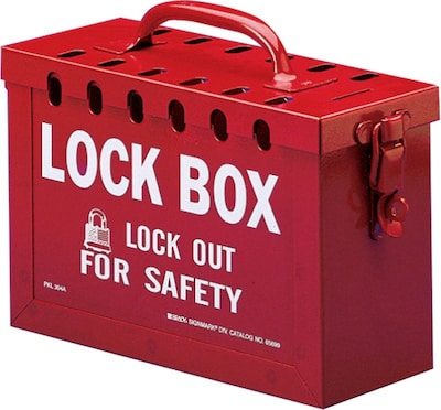 Brady® 65699 Portable Metal Lock Box, Red