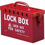 Brady® 65699 Portable Metal Lock Box, Red