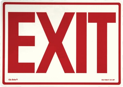 Jessup® Glow In The Dark Exit Sign, 14(L) x 10(W)