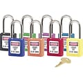Master Lock® 410 Safety Series™ Lightweight Xenoy Thermoplastic Safety Padlock, 6 Pin, Purple