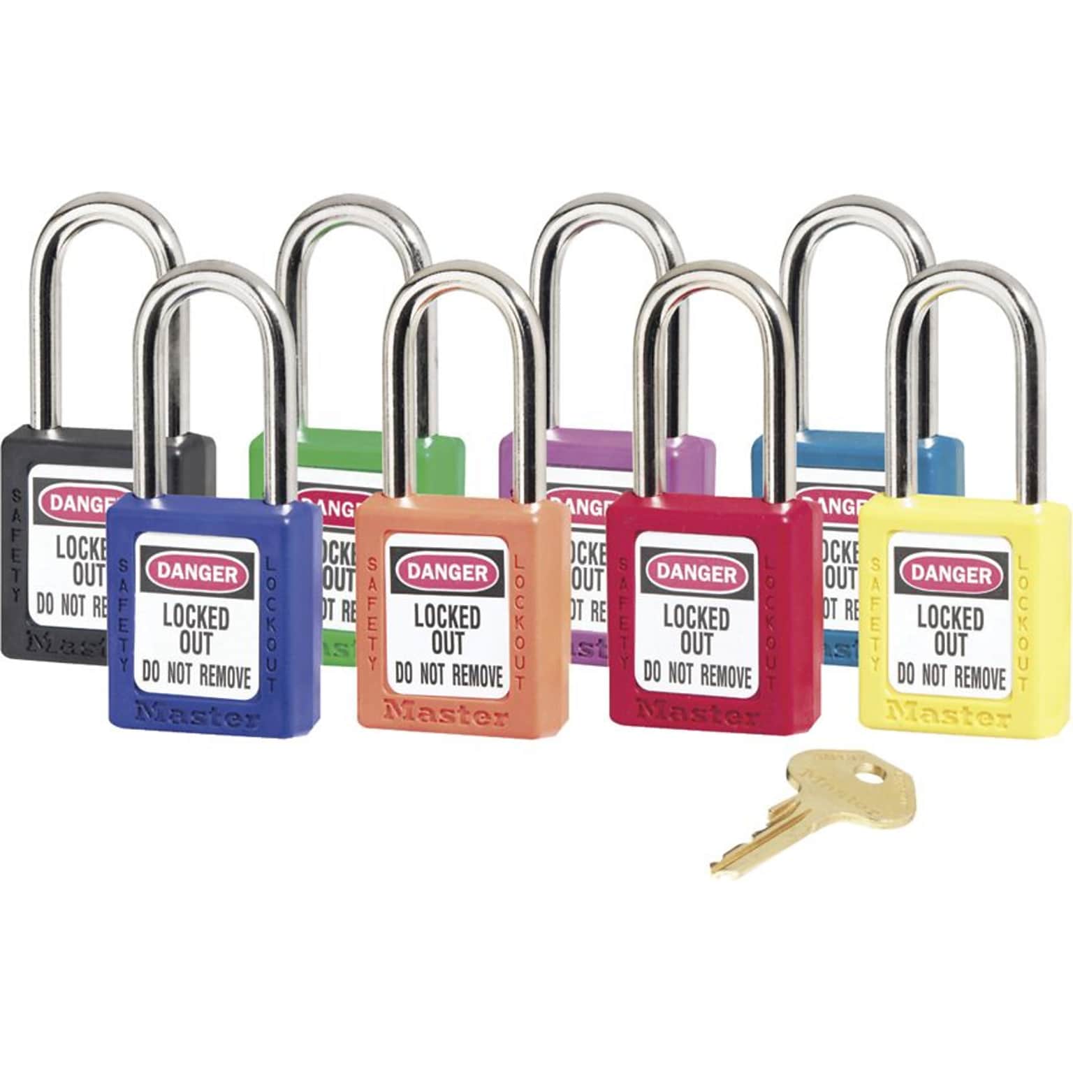 Master Lock® 410 Lightweight Xenoy Safety Lockout Padlock, Red, 6/Pack