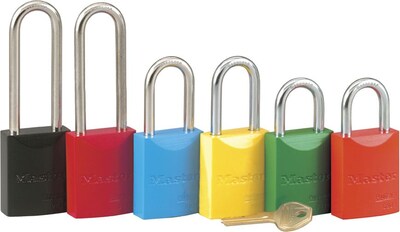 Master Lock® 6835 Safety Series™ Pro Series® High Visibility Aluminum Padlock, 5 Pin, Red