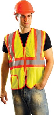 OccuNomix LUX-SSCLC2Z-Y Class 2 Classic Mesh Two-Tone Vest, 2XL