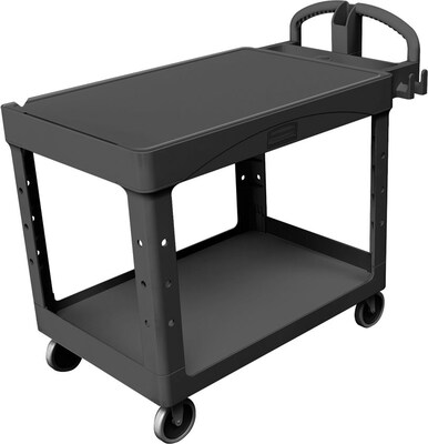 Rubbermaid® Heavy Duty 2-Flat Shelf Utility Cart, 43 7/8 (L) x 25 7/8 (W) x 33.3 (H)