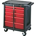 Rubbermaid® Black/Red 5 Drawer Mobile Work Center, 250 lbs.