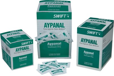 Swift First Aid 161583 Aypanal Non-Aspirin Pain Reliever, 250/Box (ORS NASCO)
