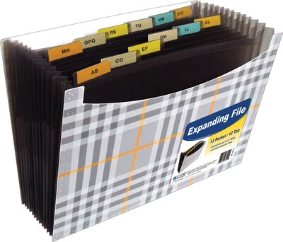 C-Line Plaid Expanding File, LETTER-size, 8 3/4H x 13W, 9 Expansion (CLI48212)