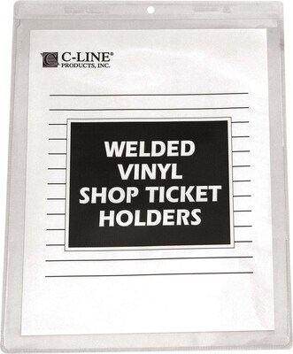 C-Line Vinyl Shop Seal Ticket Holder, Clear, 8 1/2" x 11", 50/Bx