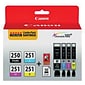 Canon 250/251 Black/Cyan/Magenta/Yellow Standard Yield Ink Cartridges w/ Photo Paper, 4/Pack   (6497B004)