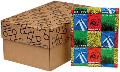 Mohawk Color Copy 80 lbs. Cover Paper, 8.5 x 11, Smooth Finish, Bright White, 250 Sheets/Pack (12-214)