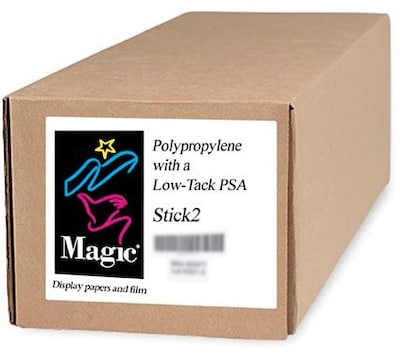 Magiclee/Magic Stick2 24 x 100 7 mil Polypropylene Matte Banner, White, Roll