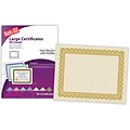 Blanks/USA® 8 1/2 x 11 60 lbs. Astroparche Large Certificate With Gold Border, Natural, 50/Pack