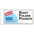 Blanks/USA® 8 7/8 x 4 80 lbs. Gloss Cover Right Folder With Two Pocket, White, 100/Pack