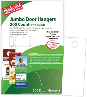Blanks Usa 4 1 8 X 11 80 Lbs Digital Gloss Cover Door Hanger