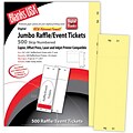 Blanks/USA® 2 3/4 x 8 1/2 Numbered 01-500 Digital Index Cover Raffle Ticket, Yellow, 125/Pack