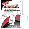 Blanks/USA® 2 1/8 x 5 1/2 Numbered 01-400 Digital Gloss Cover Raffle Ticket, White, 50/Pack