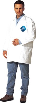 Dupont® Tyvek® White Lab Coat; XL, 30 per carton