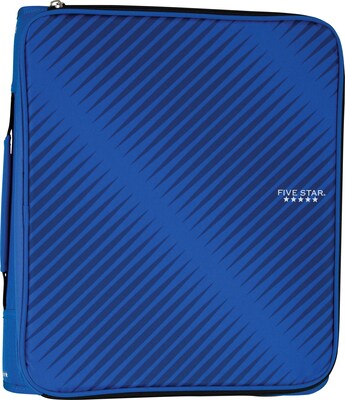 Five Star 2" 3-Ring Zipper Binders, Blue (72534)