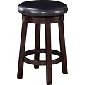 Office Star OSP Designs 24 Faux Leather Metro Round Bar Stool, Espresso