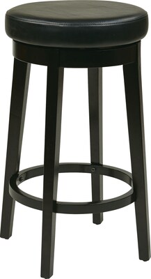 Office Star OSP Designs 30 Faux Leather Metro Round Bar Stool, Espresso