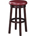 Office Star OSP Designs 30 Faux Leather Metro Round Bar Stool, Crimson Red