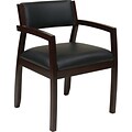 Office Star OSP Designs Eco Leather Guest Chair With Upholstered Back, Napa Espresso