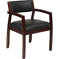 Office Star OSP Designs Eco Leather Guest Chair With Upholstered Back, Napa Mahogany
