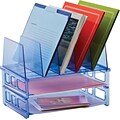 Officemate® Blue Glacier Desk Accessories, 5-Tier Sorter & 2 Letter Trays