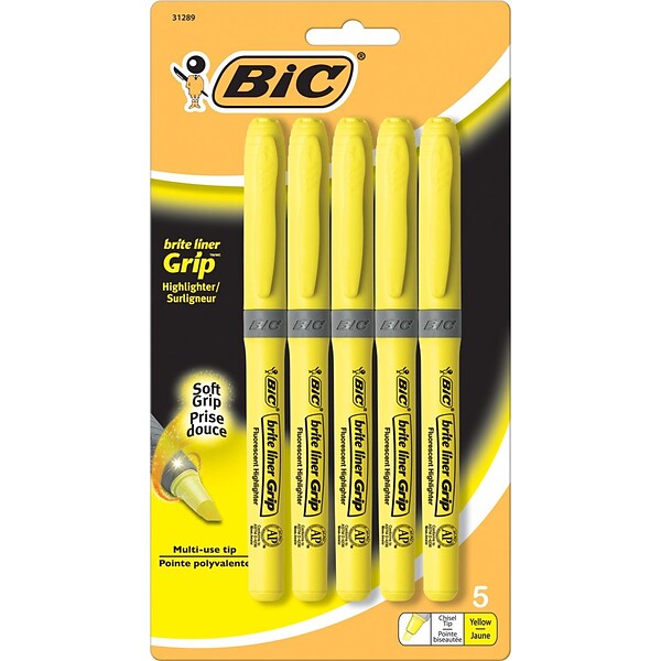 BIC Brite Liner Highlighters, Fluorescent Yellow - 24 pack