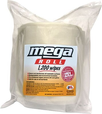 Care Wipes® Mega Roll 1200 Biodegradable Cleaning Wipe, 1200 Sheet Refill Roll, 2 per case