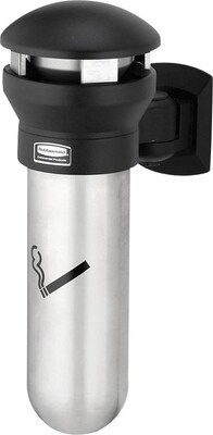 Rubbermaid Infinity Stainless Steel Ash Urn, Black And Sliver, 0.6 gal. (FG9W3200SSBLA)