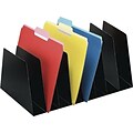 Buddy Products® Mirage Desktop Vertical File Organizer, 8 Compartments, Black
