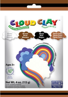 Cloud Clay™ Multi-Color 4oz Assort: Bk, Brn, Terra Cotta, Wh