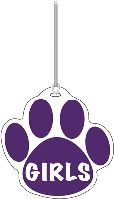Purple Paw Hall Pass, Girls, 4 x 4