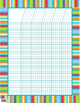 Creative Teaching Press Stripes & Stitches on Turquoise Incentive Chart, 17 x 22 (CTP1418)