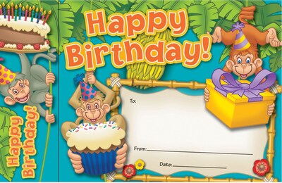 Happy Birthday Monkeys Bookmark Awards