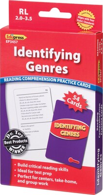 Identifying Genres Reading Comprehension Cards, Red 2.0-3.5