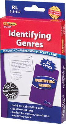 Identifying Genres Reading Comprehension Cards Blue 3.5-5.0