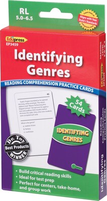 Identifying Genres Reading Comprehension Cards Green 5.0-6.5