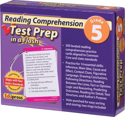 Reading Comprehension Test Prep in a Flash, Grade 5