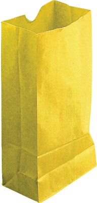 Hygloss Craft Bags, Gusseted Flat Bottom, 6 x 3.5 x 11, Yellow, Pack of 50 (HYG66510)