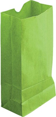 Hygloss Craft Bags, Gusseted Flat Bottom, 6 x 3.5 x 11, Lime Green, Pack of 50 (HYG66519) | Quill