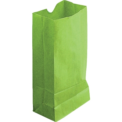 Hygloss Craft Bags, Gusseted Flat Bottom, 6 x 3.5 x 11, Lime Green, Pack of 50 (HYG66519) | Quill