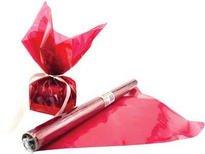 Hygloss® 12.5 x 20 Cello Wrap Roll, Red, 2/Bd